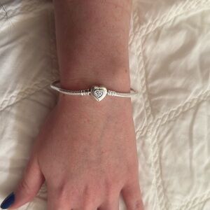 925 Sterling Silver Heart Charm Bracelet